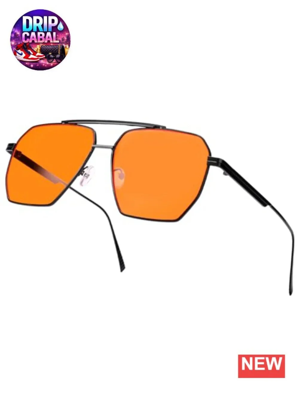 Retro Oversized Square Aviator Sunglasses Women Men Trendy Metal UV400